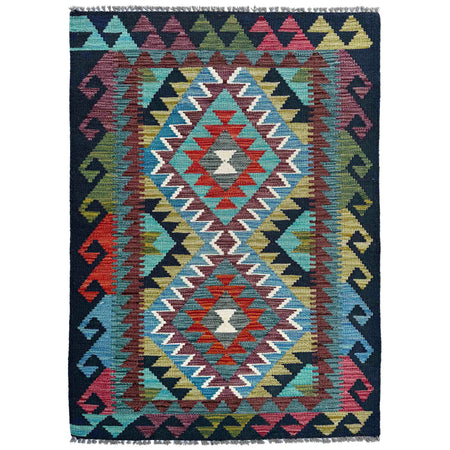Handmade Multi Kilim Geometric 2x4 ft