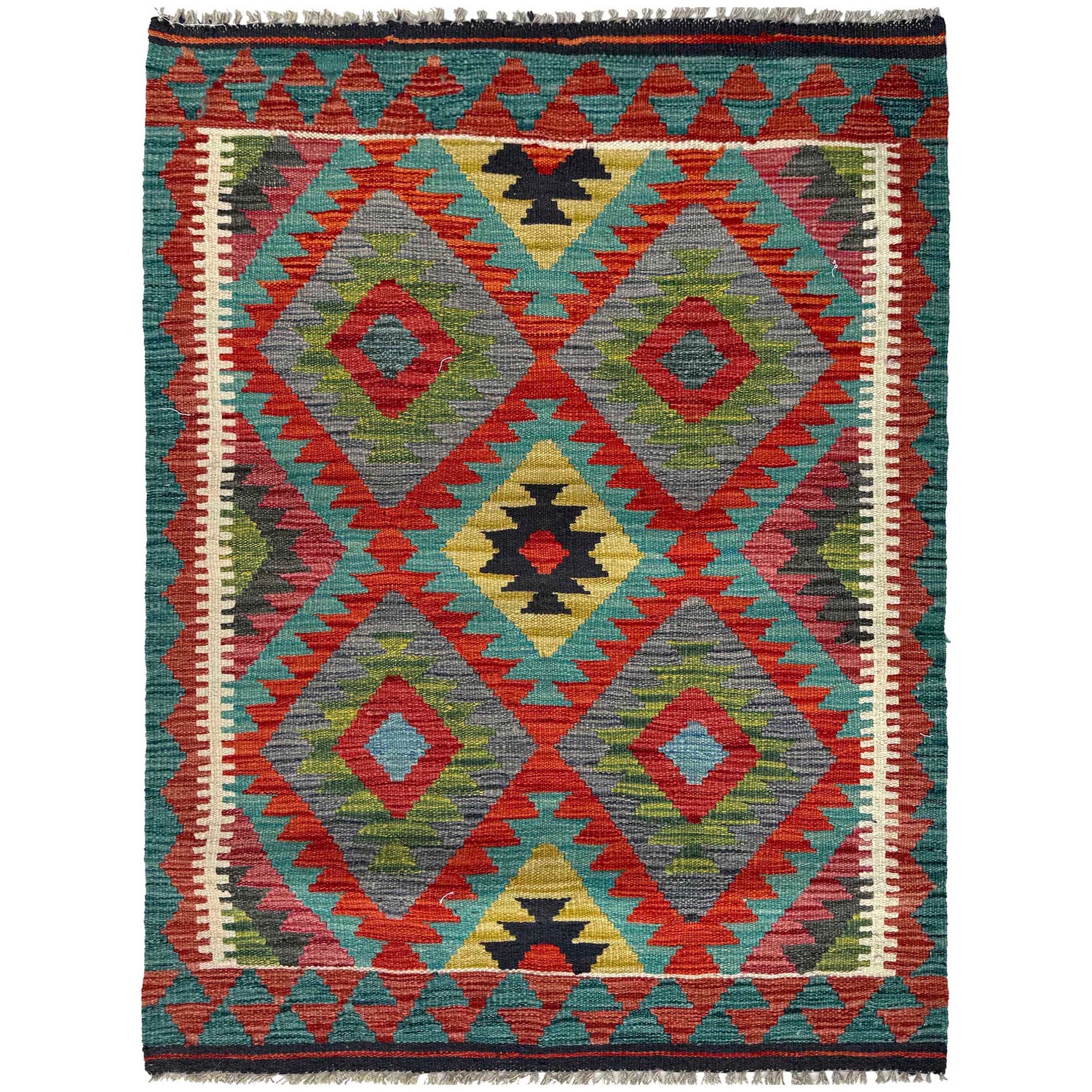 Handmade Multi Kilim Geometric 2x4 ft