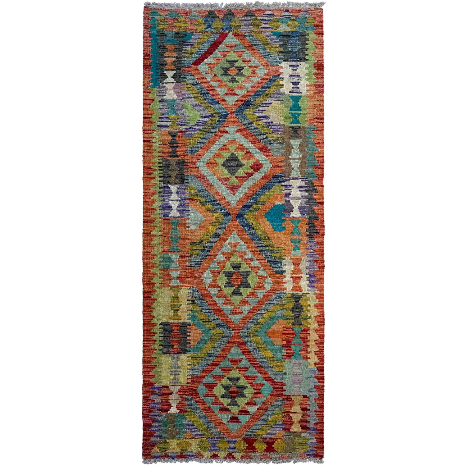 Handmade Multi Kilim Geometric 6' Runner