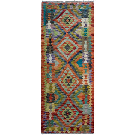 Handmade Multi Kilim Geometric 6' Runner