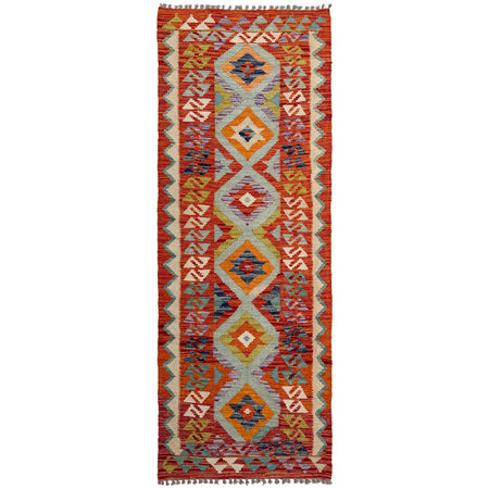 Handmade Multi Kilim Geometric 6' Runner
