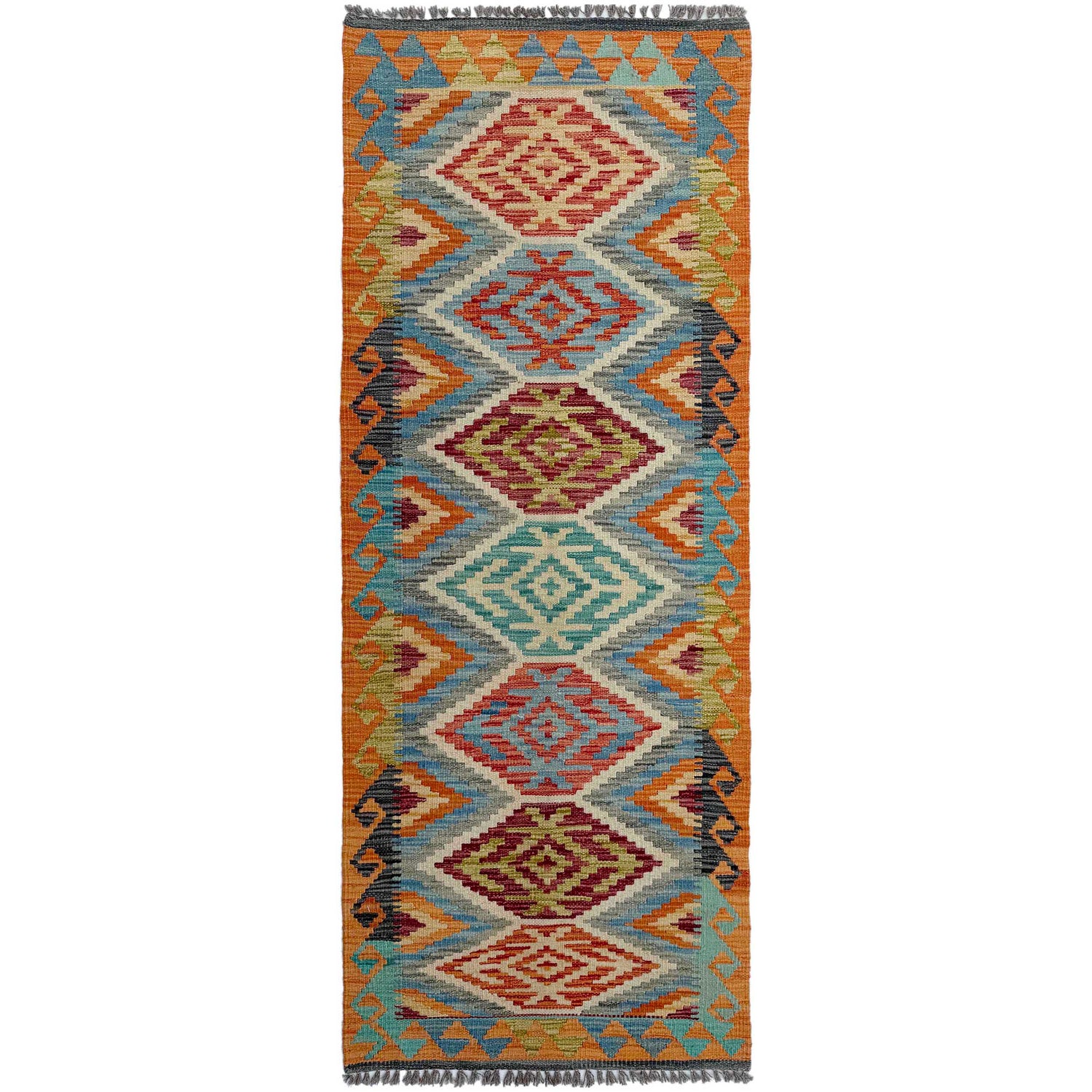 Handmade Multi Kilim Geometric 6' Runner