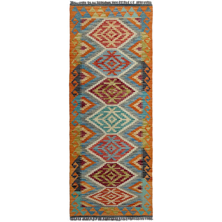 Handmade Multi Kilim Geometric 6' Runner