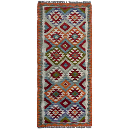 Handmade Multi Kilim Geometric 6' Runner