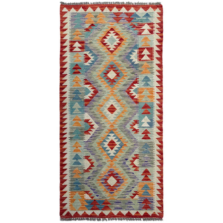 Handmade Multi Kilim Geometric 6' Runner