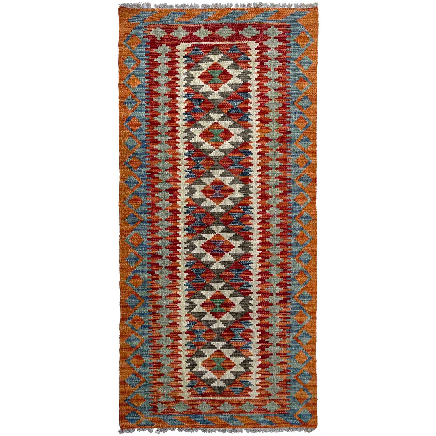 Handmade Multi Kilim Geometric 6' Runner