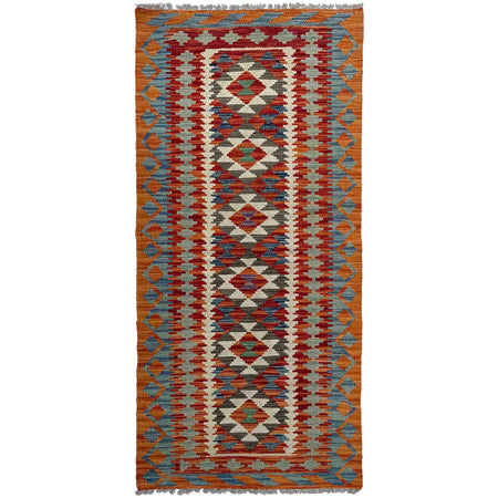 Handmade Multi Kilim Geometric 6' Runner