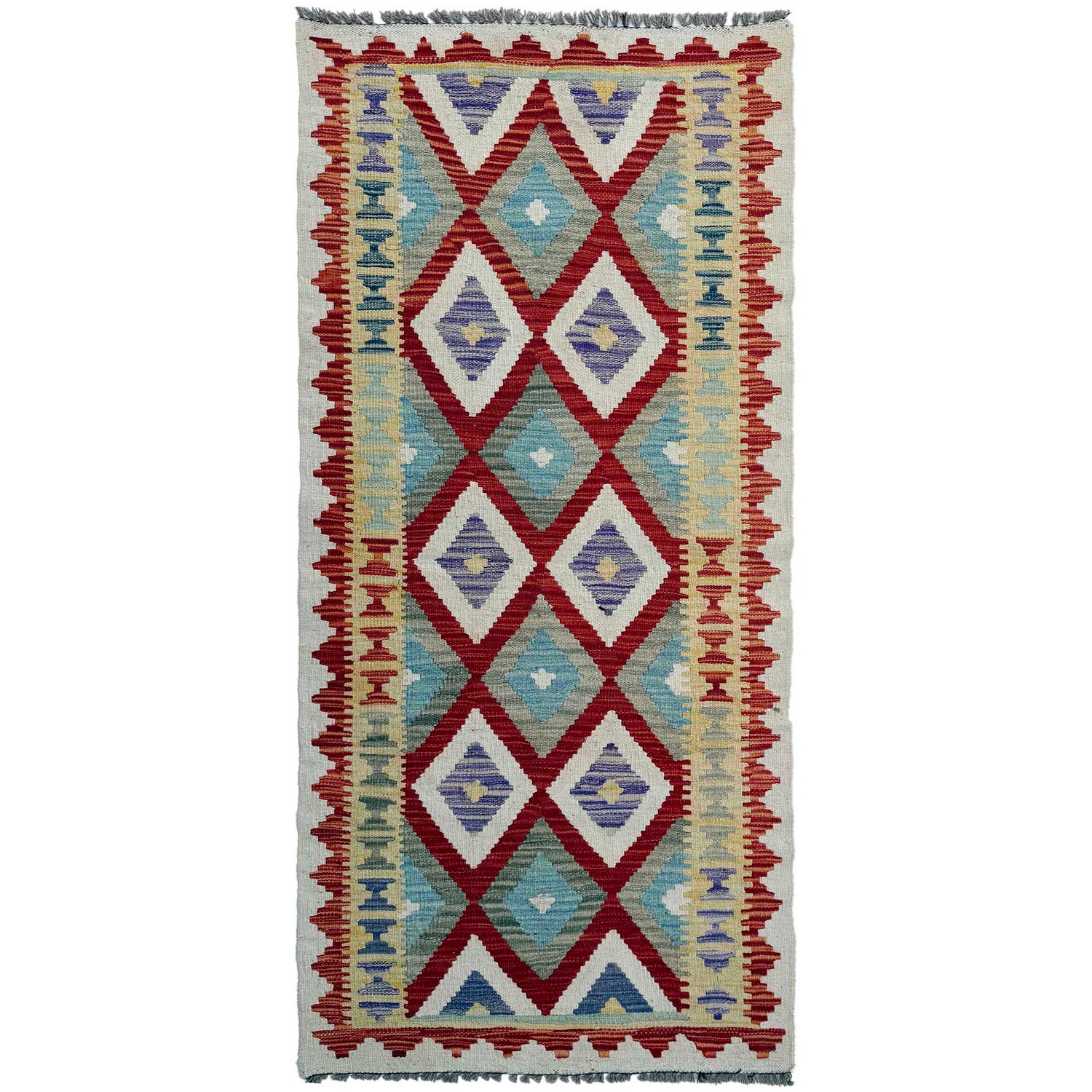 Handmade Multi Kilim Geometric 6' Runner