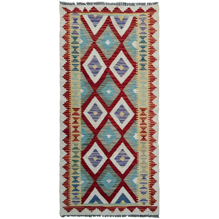 Handmade Multi Kilim Geometric 6' Runner
