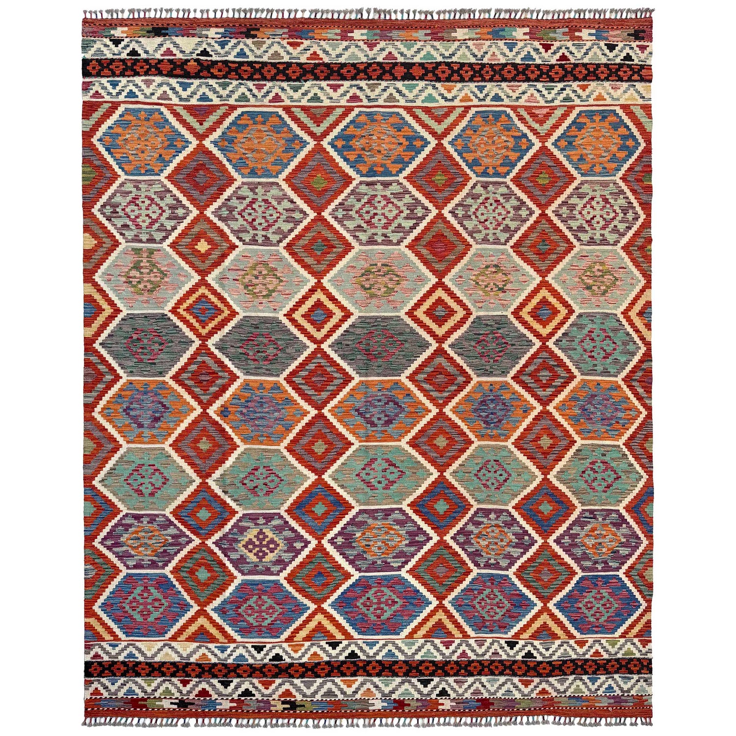 Handmade Multi Kilim Geometric 8x10 ft
