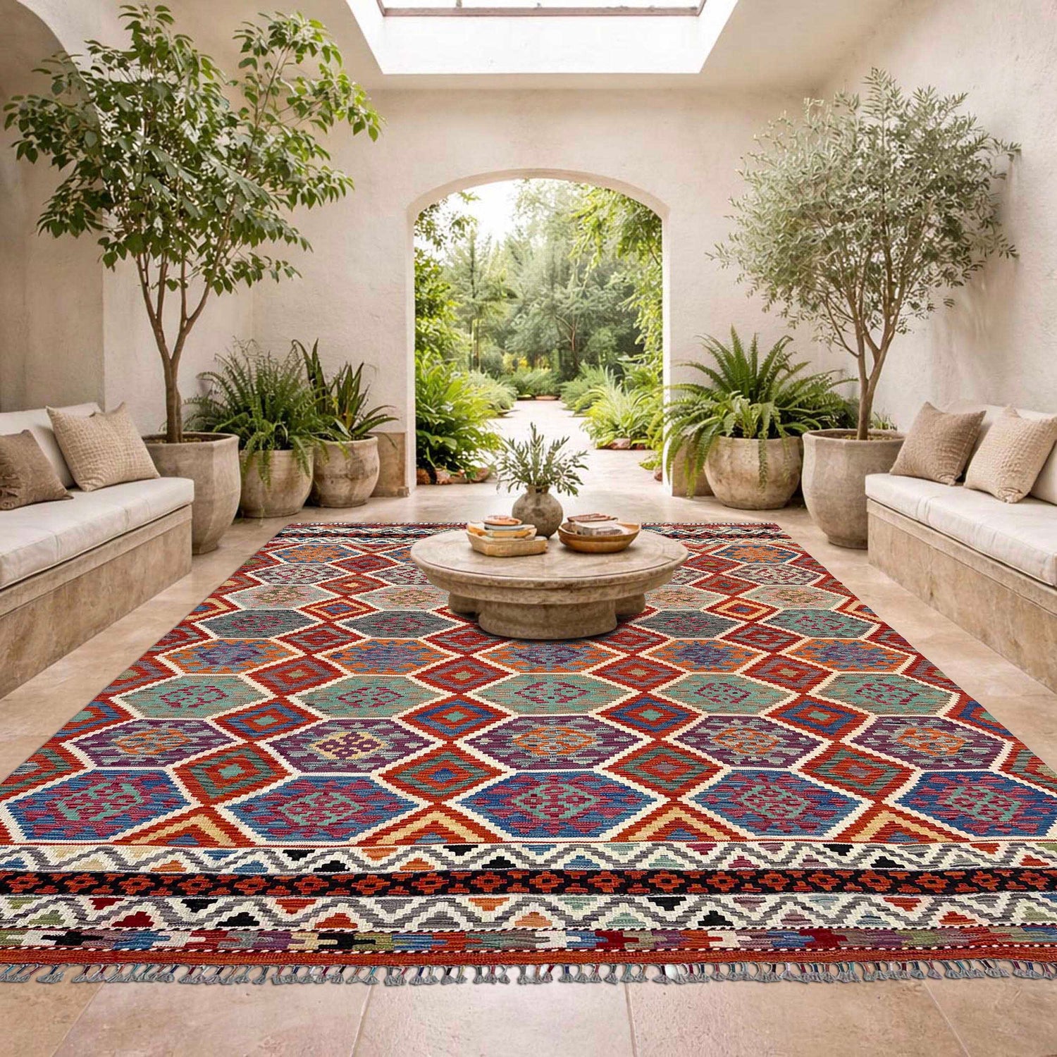 Handmade Multi Kilim Geometric 8x10 ft