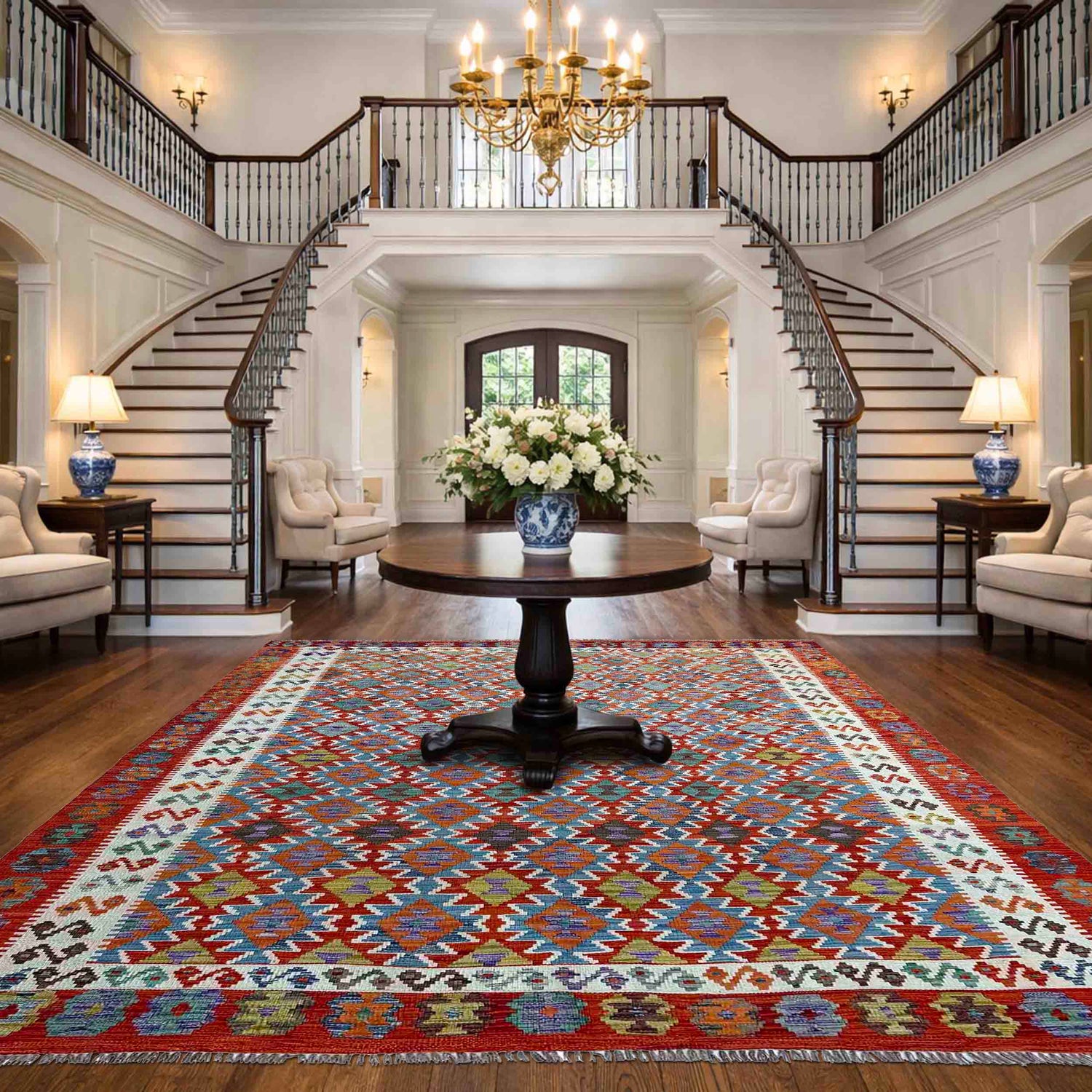 Handmade Multi Kilim Geometric 8x10 ft