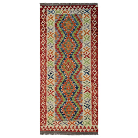 Handmade Multi Kilim Geometric 6' Runner