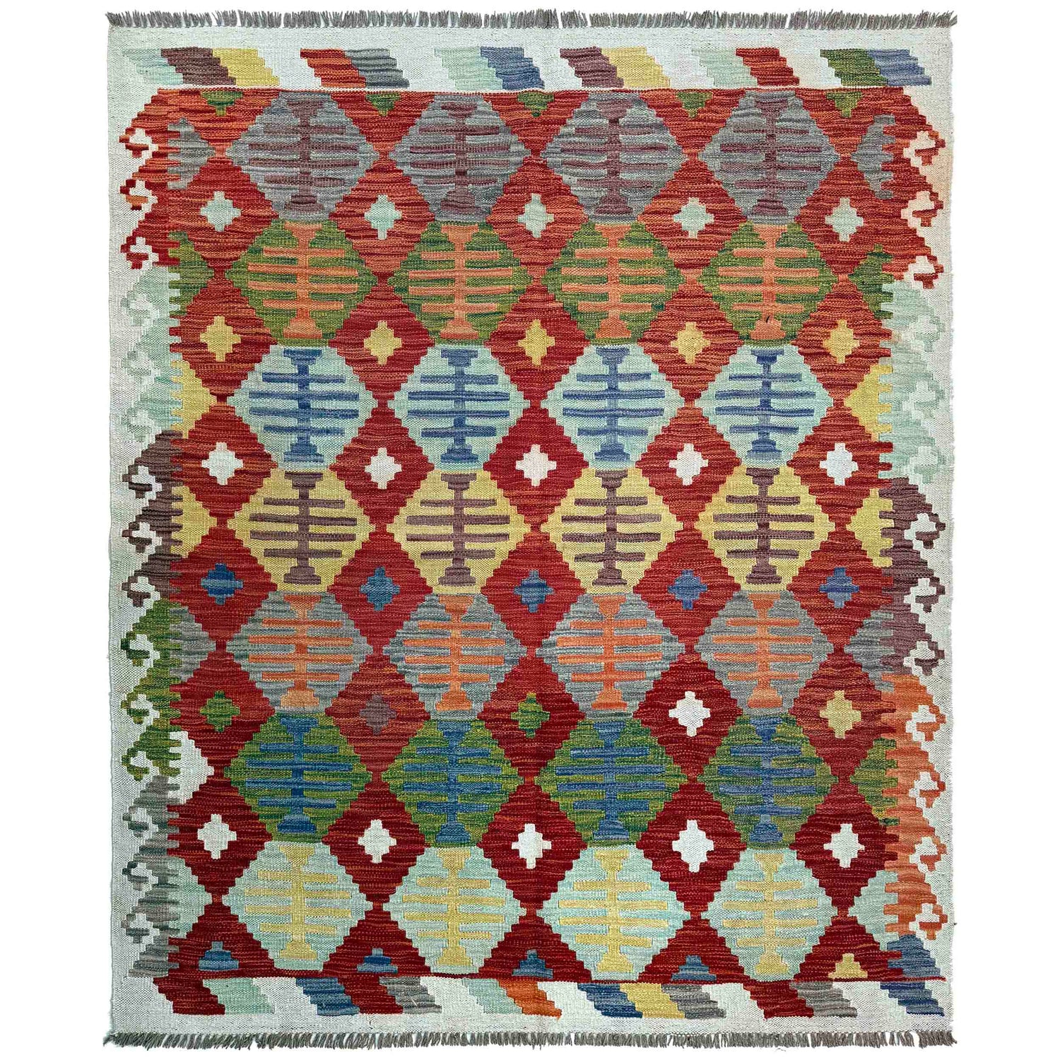 Handmade Multi Kilim Geometric 4x7 ft