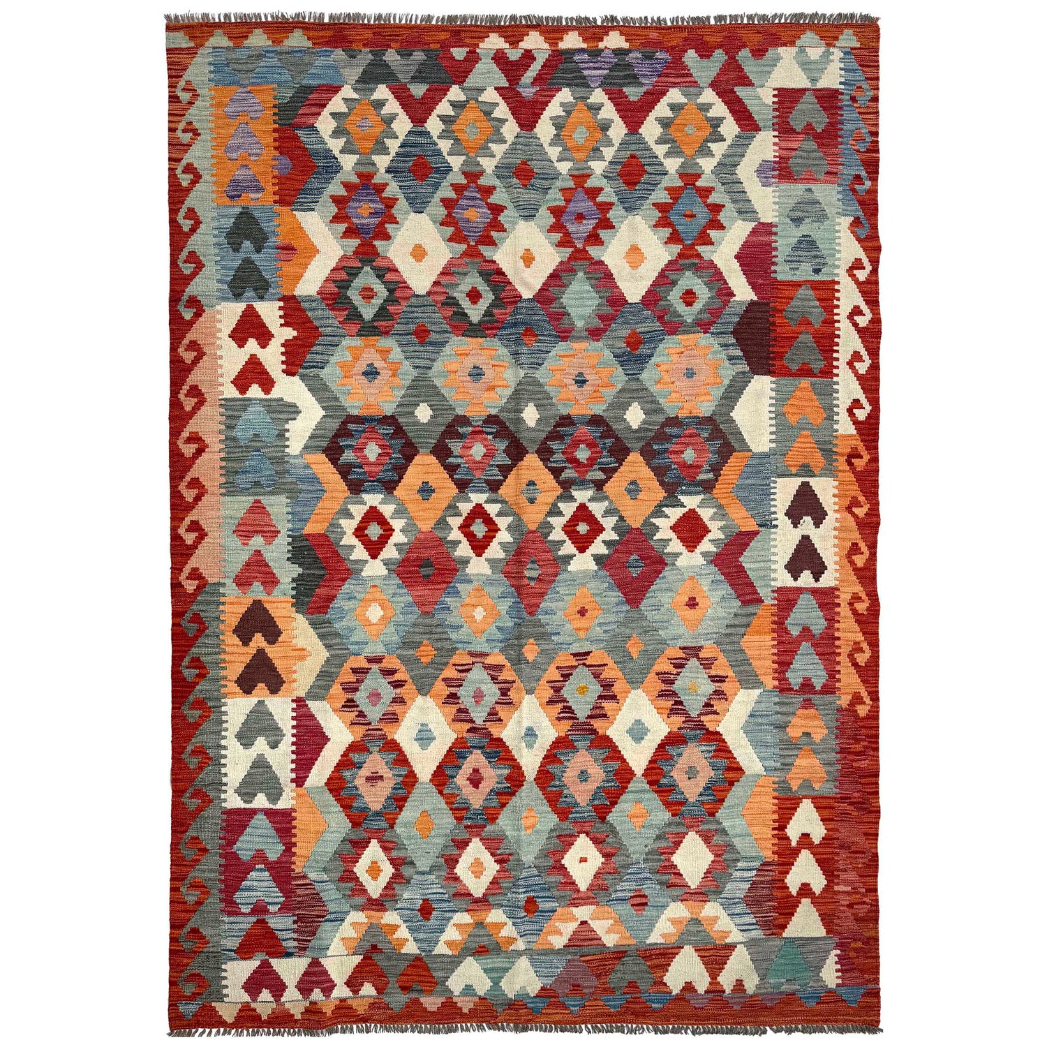 Handmade Multi Kilim Geometric 7x10 ft