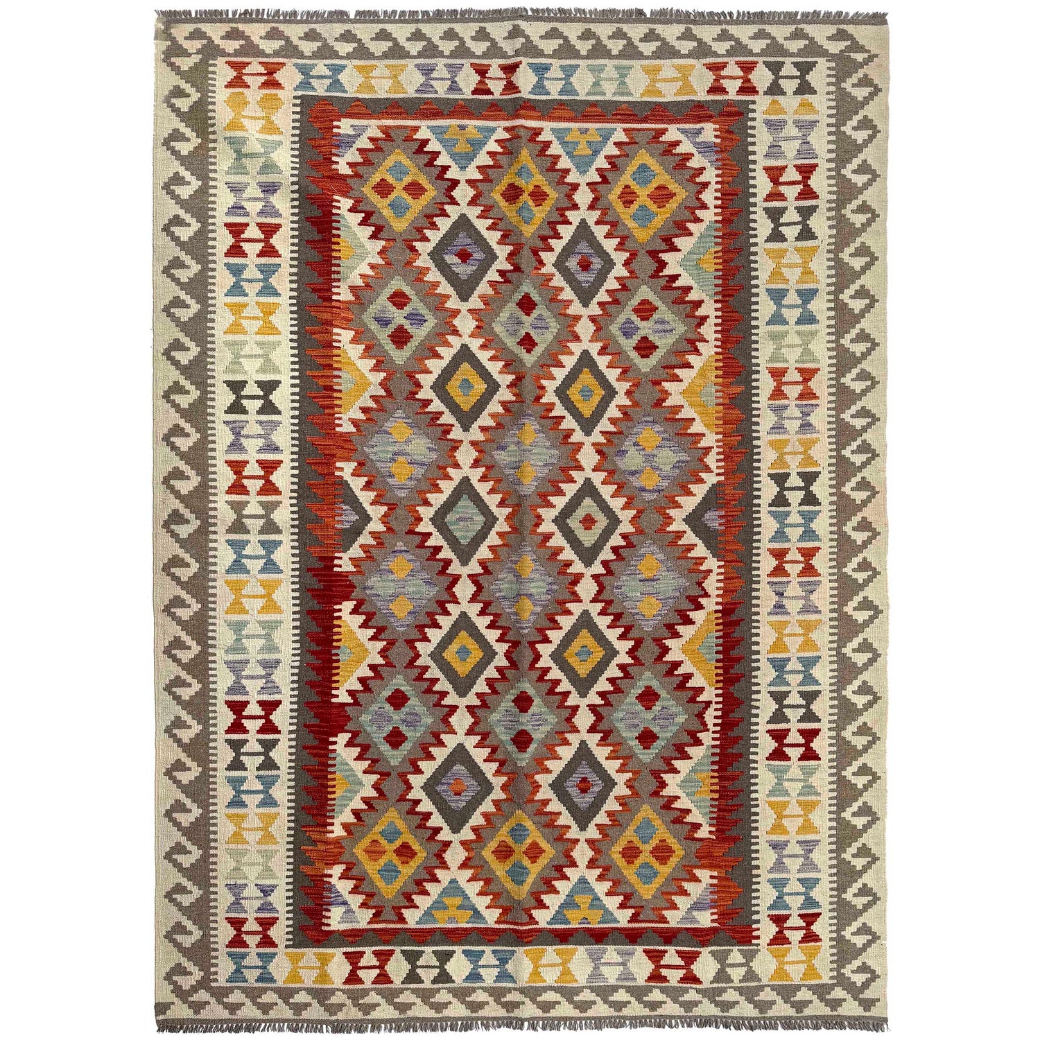 Handmade Multi Kilim Geometric 7x10 ft