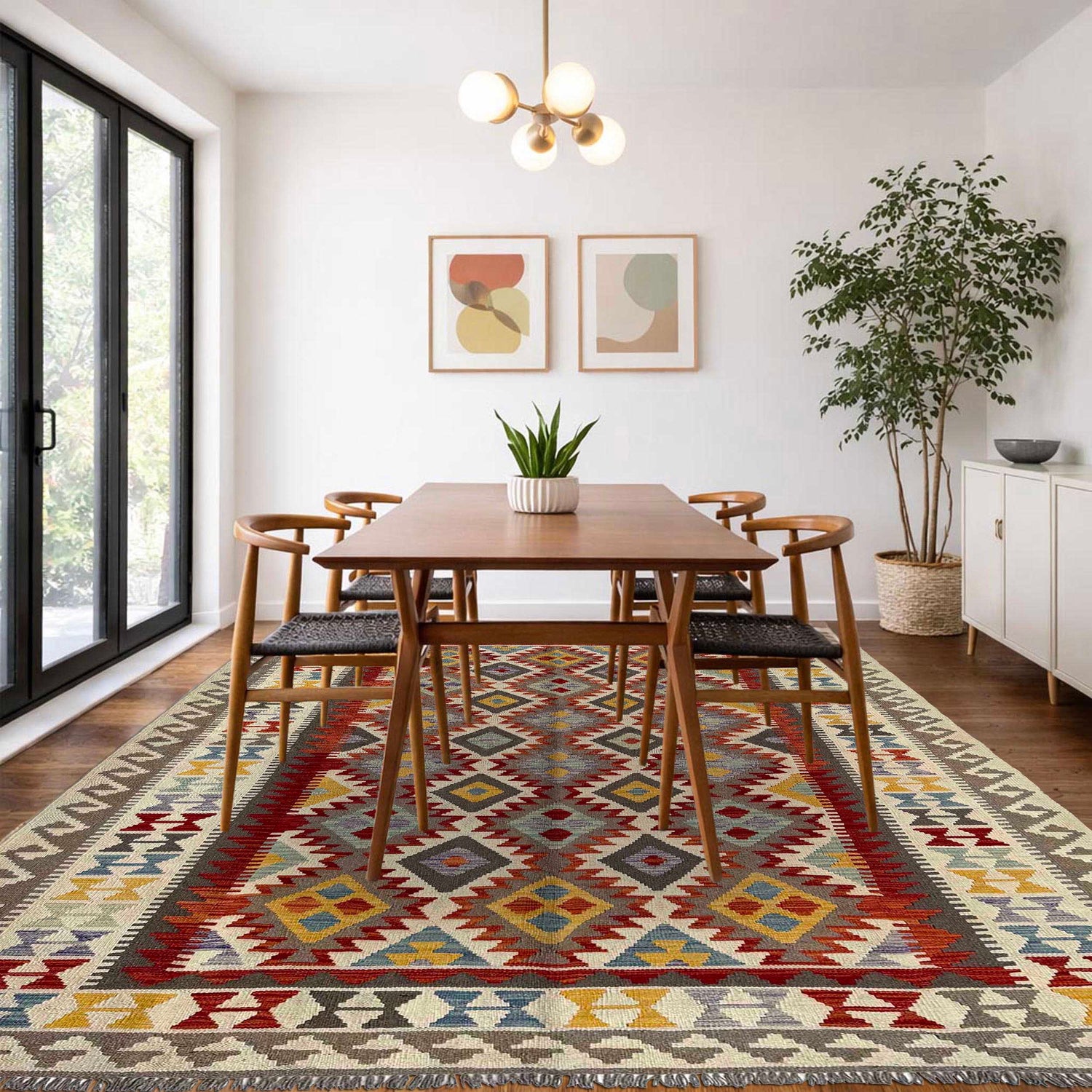 Handmade Multi Kilim Geometric 7x10 ft