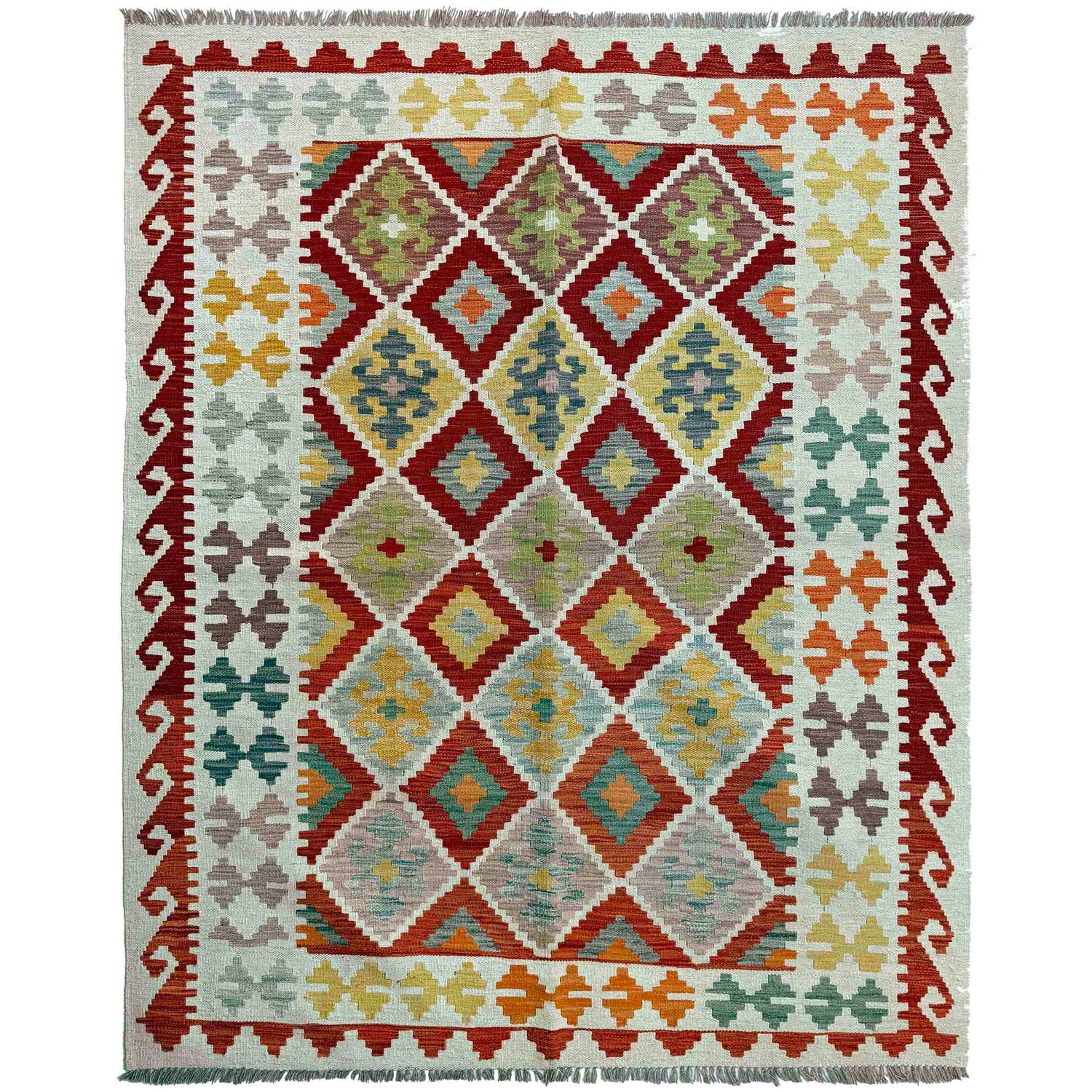 Handmade Multi Kilim Geometric 4x7 ft