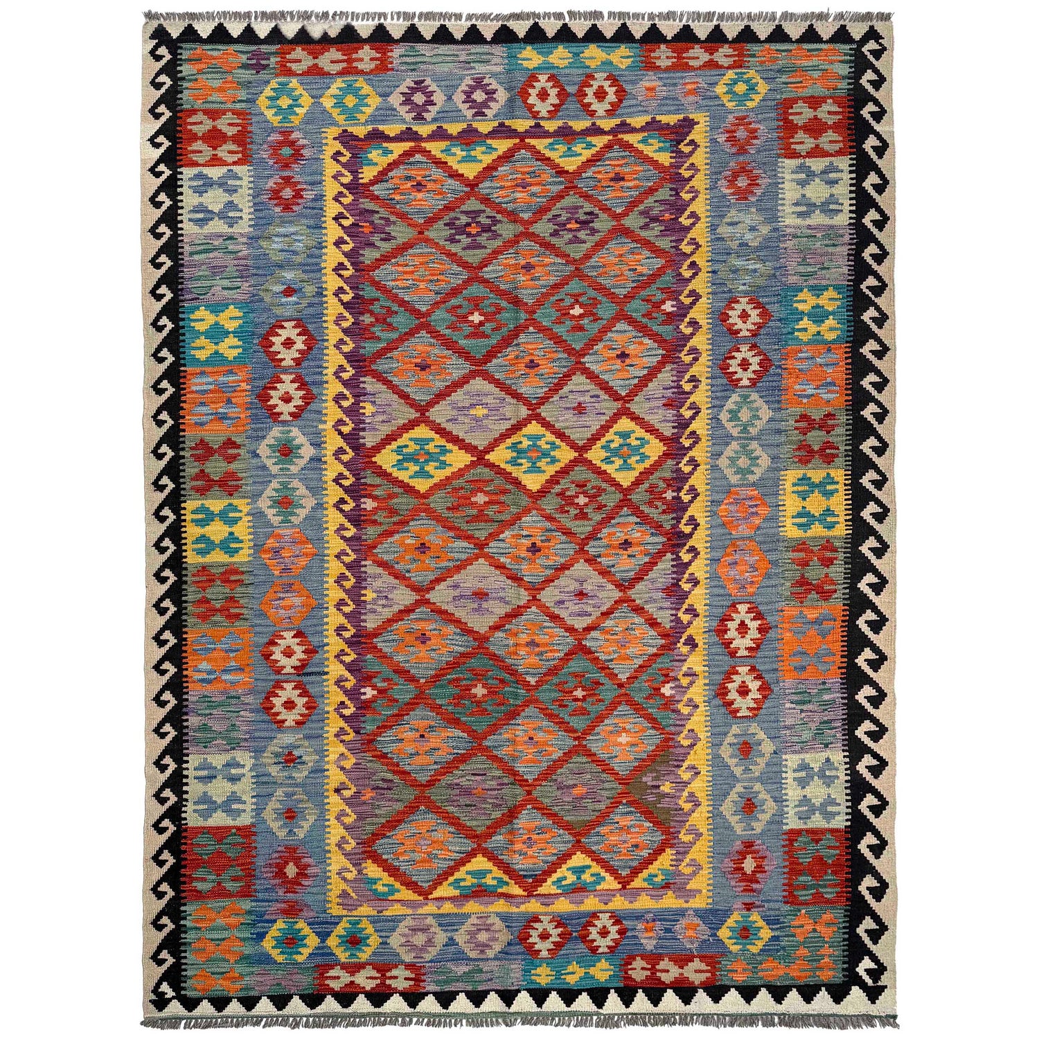Handmade Multi Kilim Geometric 7x10 ft