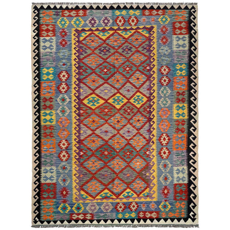 Handmade Multi Kilim Geometric 7x10 ft