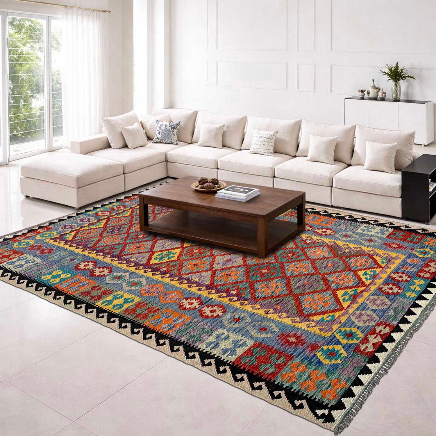 Handmade Multi Kilim Geometric 7x10 ft