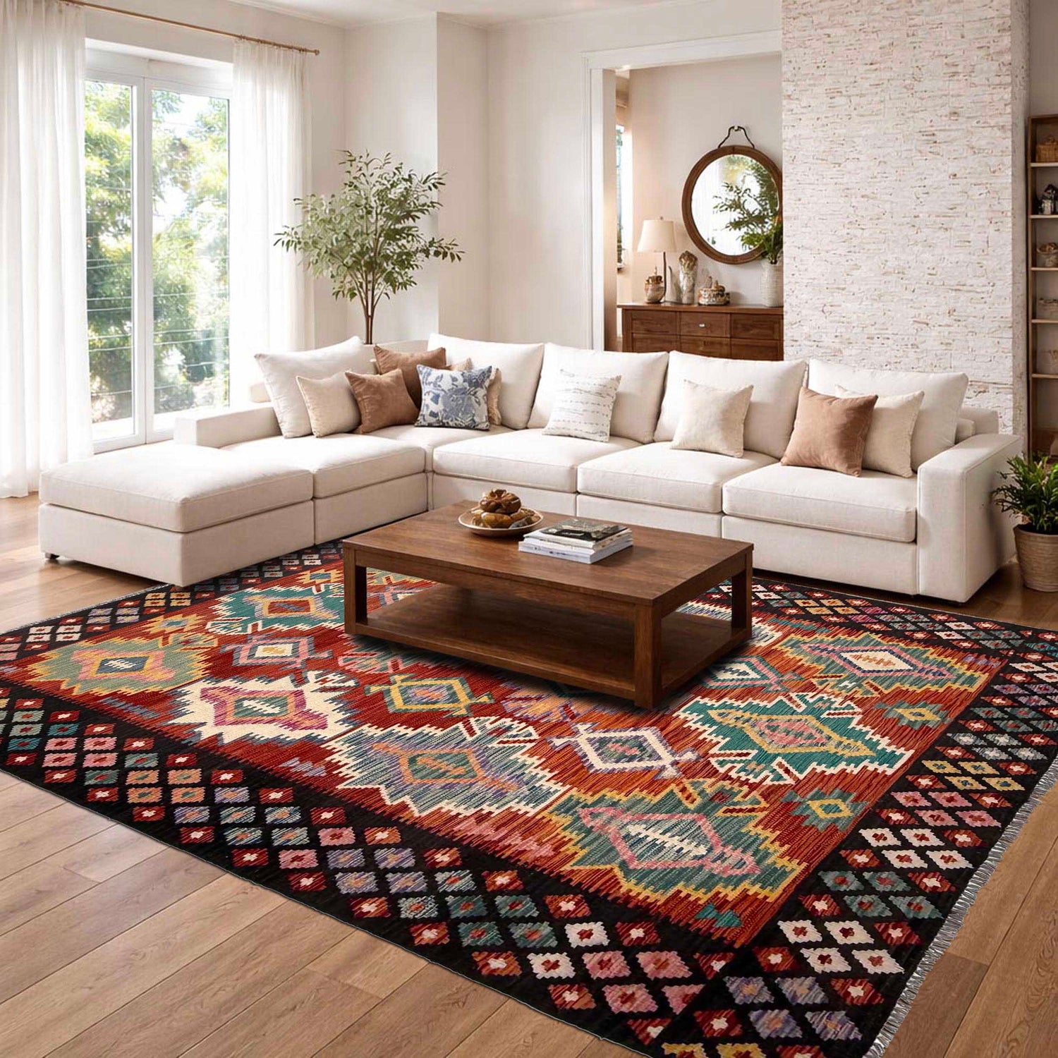Handmade Multi Kilim Geometric 7x10 ft