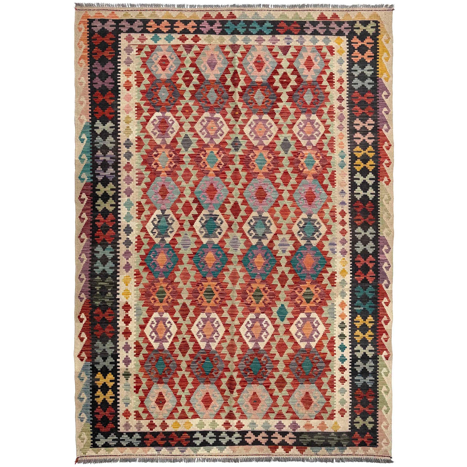 Handmade Multi Kilim Geometric 7x10 ft