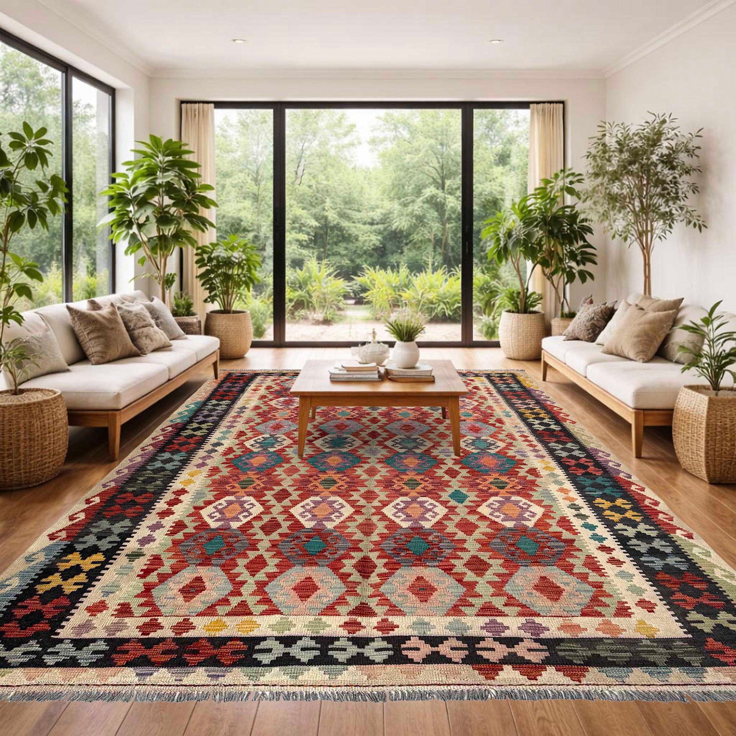 Handmade Multi Kilim Geometric 7x10 ft