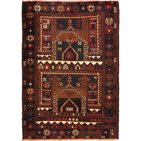 Baluchi Rug Handmade Multi Geometric 3x5 ft