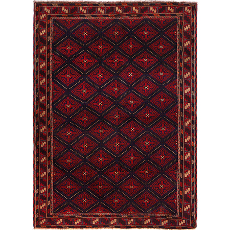 Baluchi Rug Handmade Multi Geometric 4x7 ft