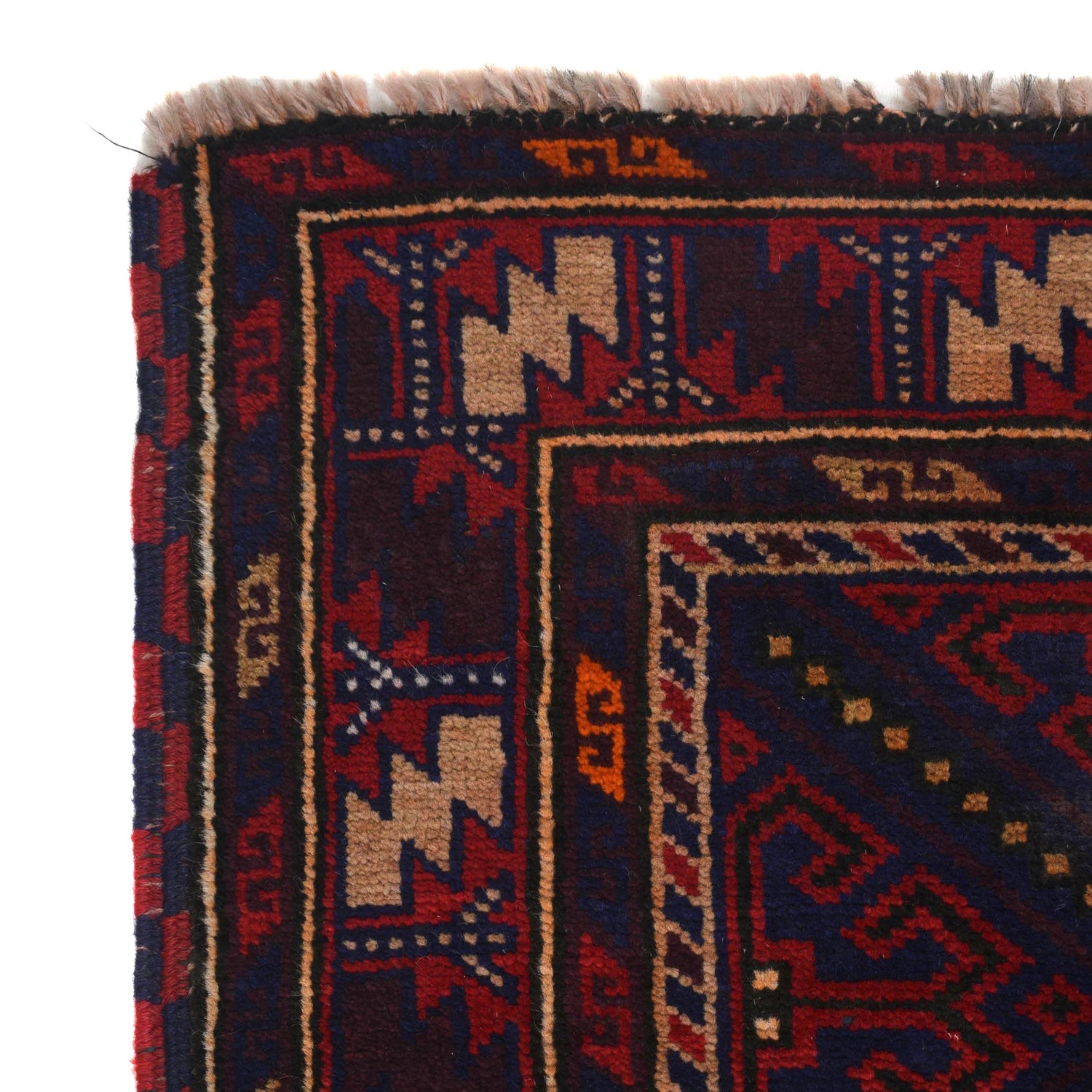 Baluchi Rug Handmade Multi Geometric 4x7 ft