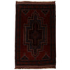 Baluchi Rug Handmade Red Floral 4x6 ft