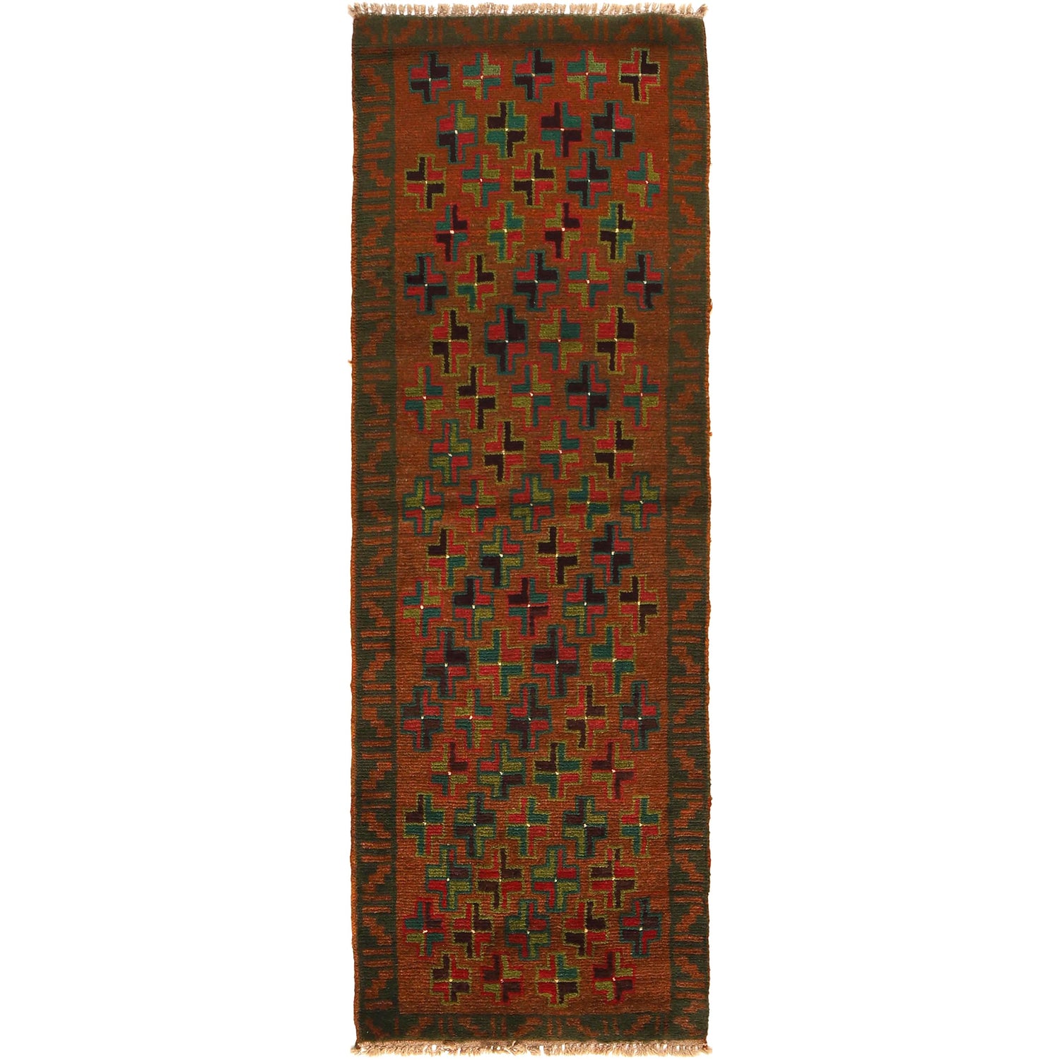 Baluchi Runner Rug Handmade Brown 6' Runner