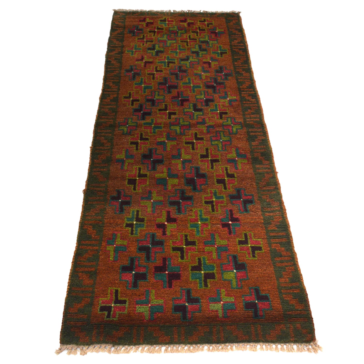 Baluchi Runner Rug Handmade Brown 6' Runner