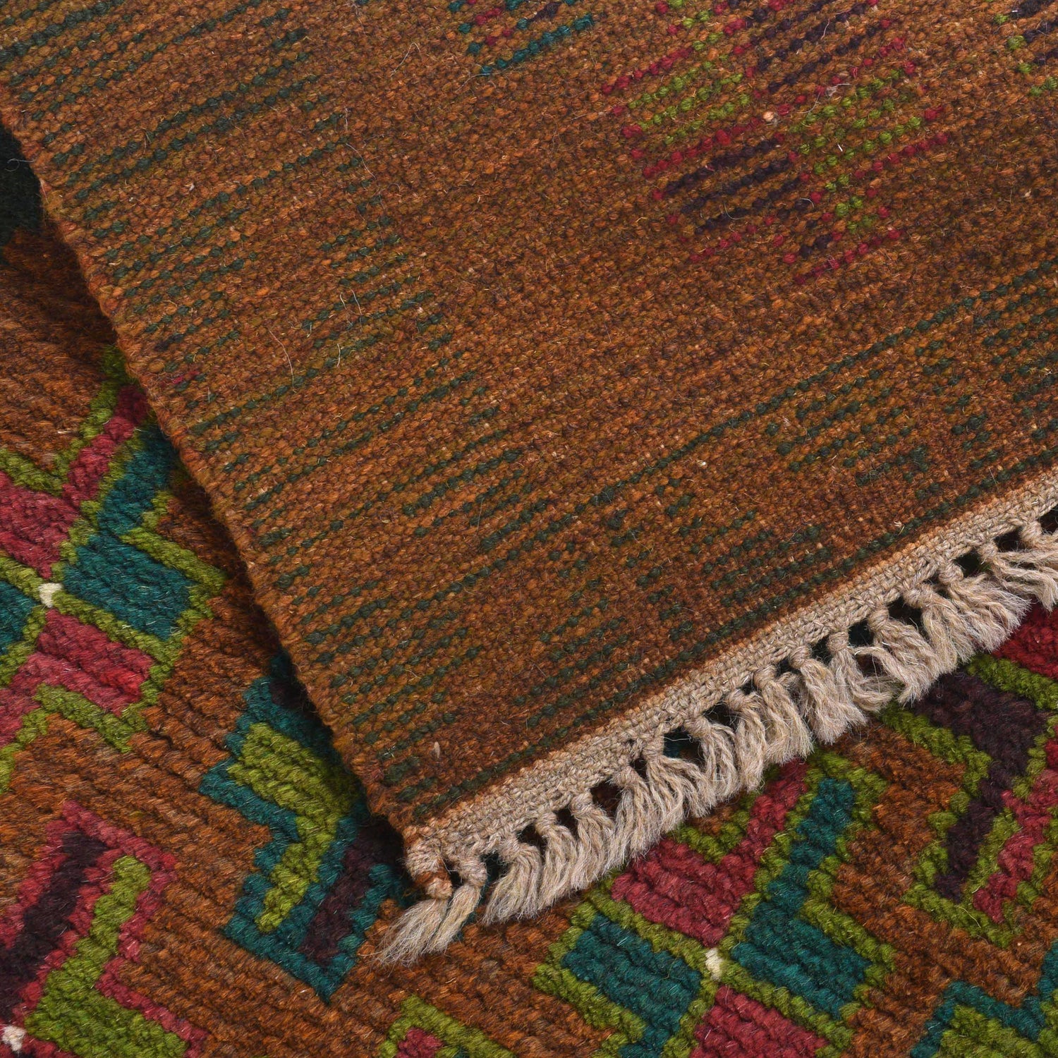 Baluchi Runner Rug Handmade Brown 6' Runner