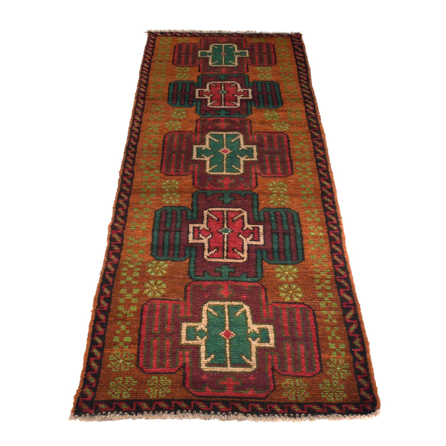 Baluchi Runner Rug Handmade Orange 6' Runner
