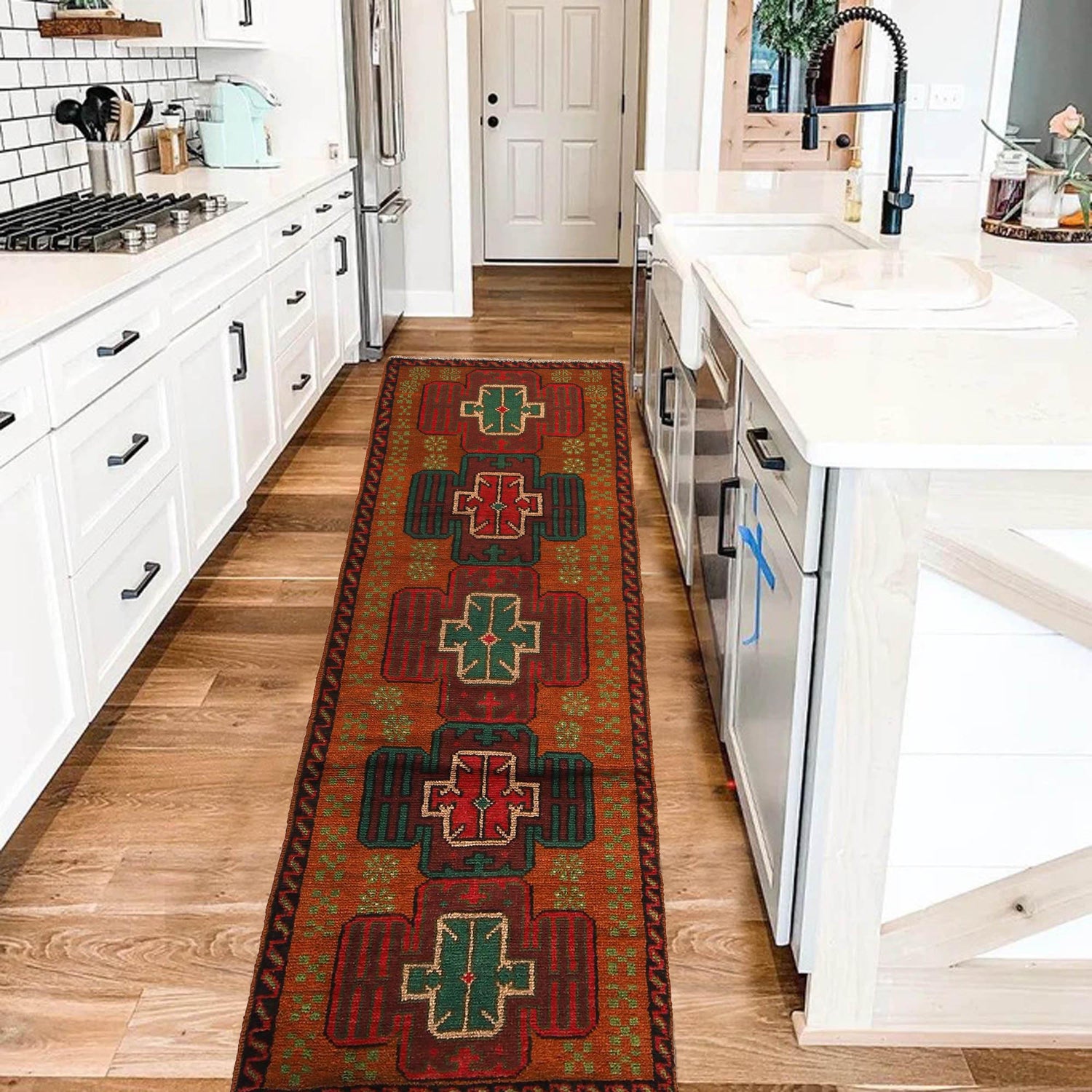 Baluchi Runner Rug Handmade Orange 6' Runner