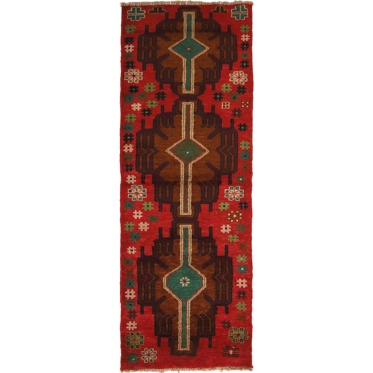Baluchi Runner Rug Handmade Red 6' Runner