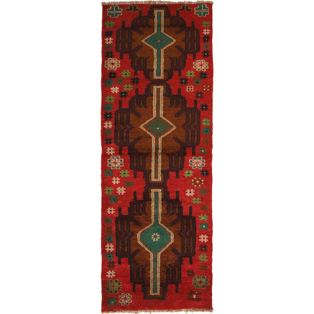 Baluchi Runner Rug Handmade Red 6' Runner