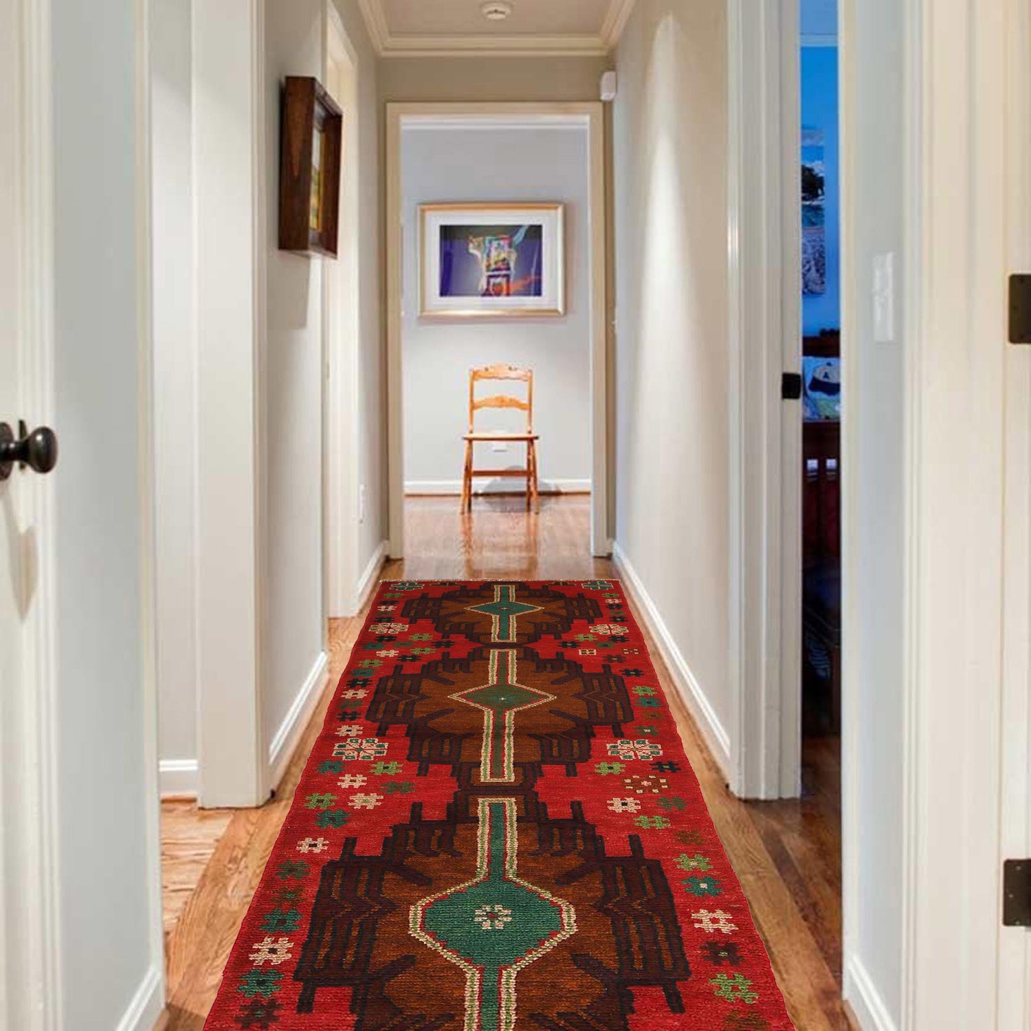 Baluchi Runner Rug Handmade Red 6' Runner