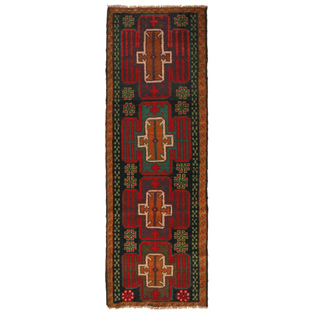 Baluchi Runner Rug Handmade Black 6' Runner