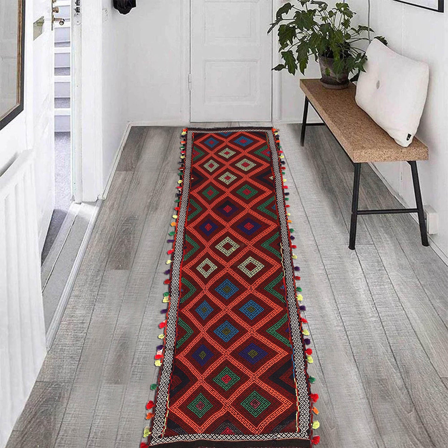 Suzuni Kilim Runner Handmade Multi 10' Runner