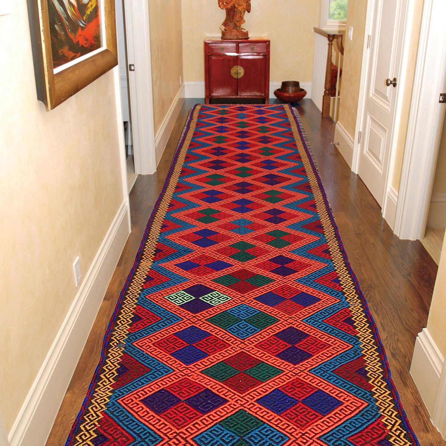 Suzuni Kilim Runner Handmade Multi 10' Runner