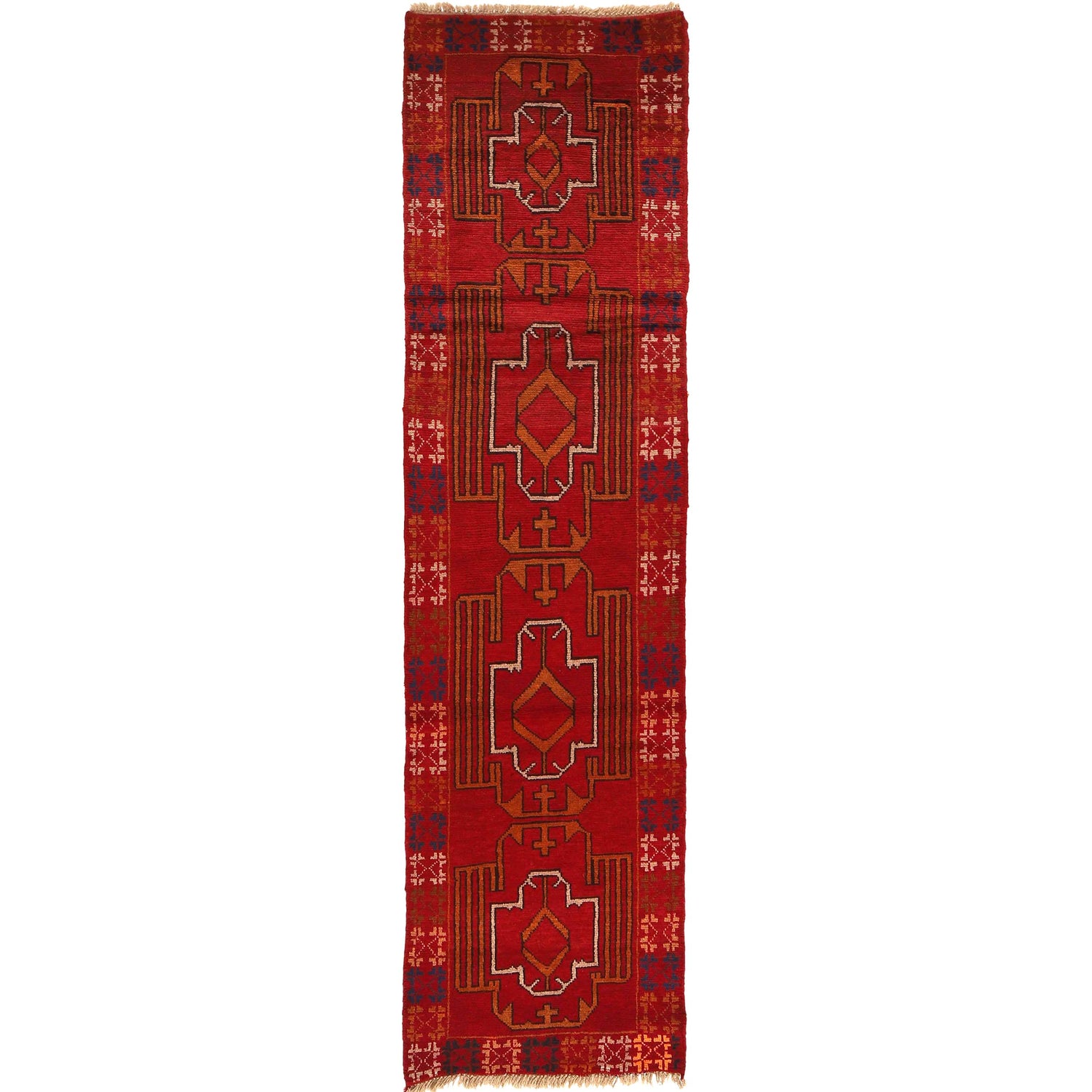 Baluchi Runner Rug Handmade Red 8' Runner