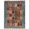 Oriental Area Rug Handmade Blue Geometric 4x7 ft