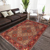 Oriental Area Rug Handmade Multi Geometric 4x7 ft