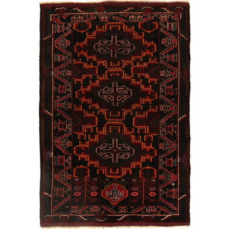Baluchi Rug Handmade Multi Geometric 3x5 ft