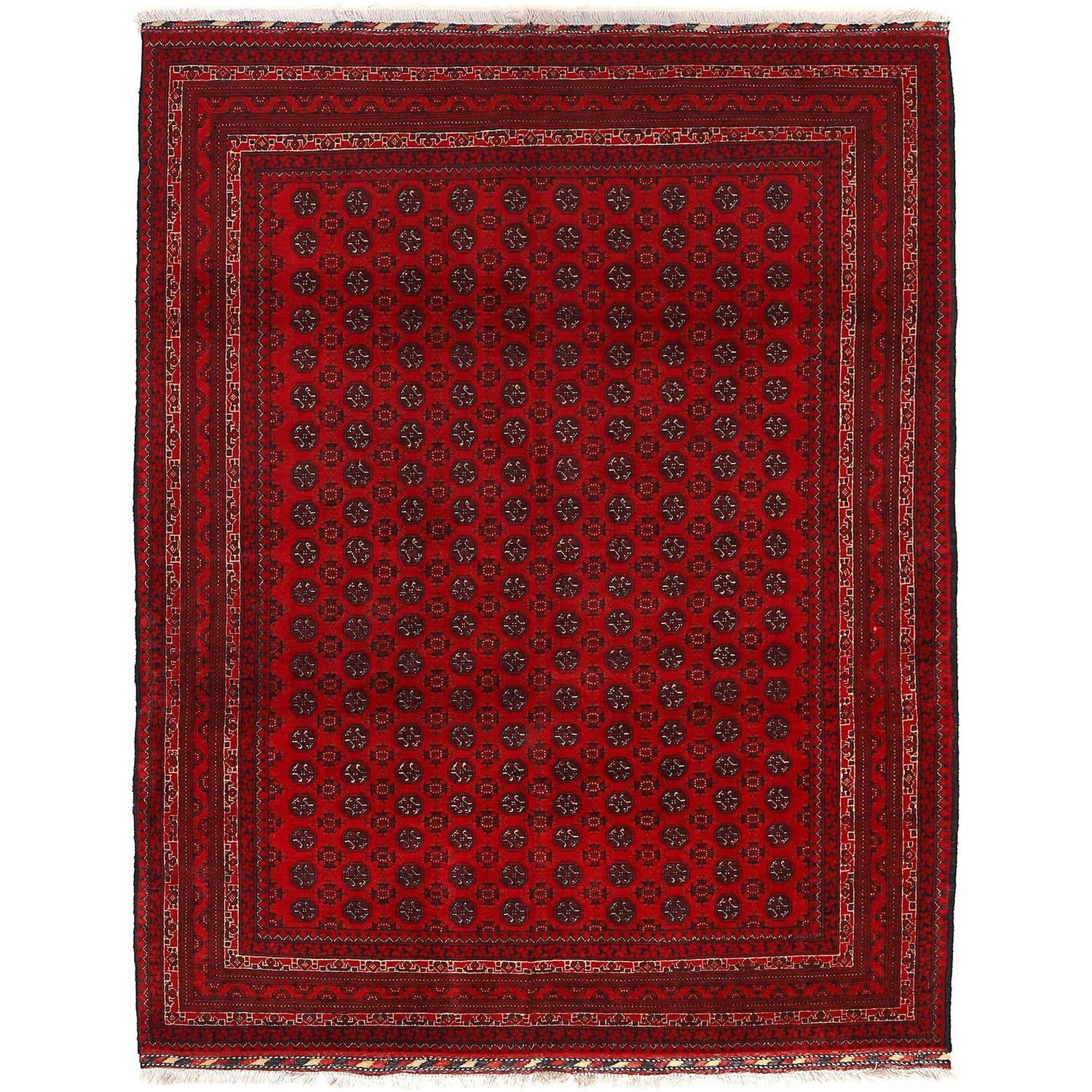 Khoja Roshnai Area Rug Handmade Rich Burgundy Floral 4x7 ft
