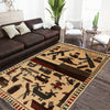 War Area Rug Handmade Beige Helicopter + Weapon + Tank 2x4