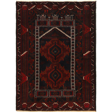 Baluchi Rug Handmade Multi Prayer Design 2x4 ft